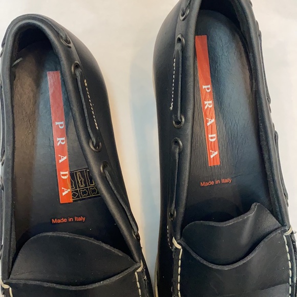 Authentic Vintage PRADA boat shoes loafers Navy - Picture 4 of 6